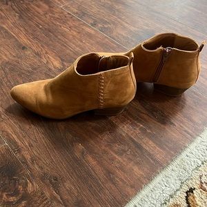Tan suede booties